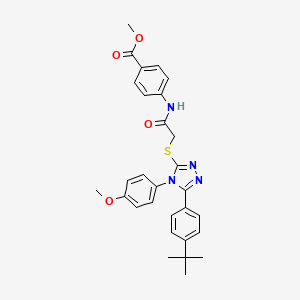 molecular formula C29H30N4O4S B12033924 methyl 4-[({[5-(4-tert-butylphenyl)-4-(4-methoxyphenyl)-4H-1,2,4-triazol-3-yl]sulfanyl}acetyl)amino]benzoate 
