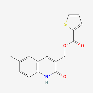molecular formula C16H13NO3S B1203401 2-thiophenecarboxylic acid (6-methyl-2-oxo-1H-quinolin-3-yl)methyl ester 