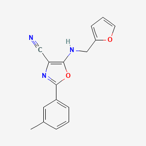 molecular formula C16H13N3O2 B1203402 5-(2-Furanylmethylamino)-2-(3-methylphenyl)-4-oxazolecarbonitrile 