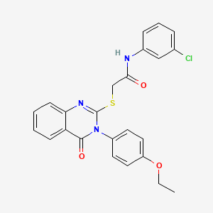 molecular formula C24H20ClN3O3S B12034032 N-(3-chlorophenyl)-2-{[3-(4-ethoxyphenyl)-4-oxo-3,4-dihydroquinazolin-2-yl]sulfanyl}acetamide 
