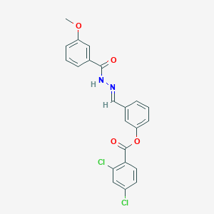 molecular formula C22H16Cl2N2O4 B12034033 3-(2-(3-Methoxybenzoyl)carbohydrazonoyl)phenyl 2,4-dichlorobenzoate CAS No. 765305-41-7
