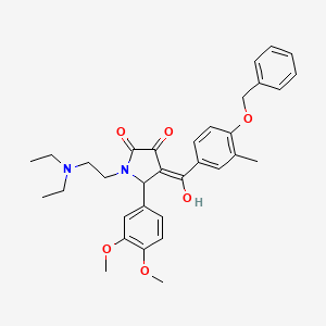 molecular formula C33H38N2O6 B12034041 4-[4-(Benzyloxy)-3-methylbenzoyl]-1-[2-(diethylamino)ethyl]-5-(3,4-dimethoxyphenyl)-3-hydroxy-1,5-dihydro-2H-pyrrol-2-one 