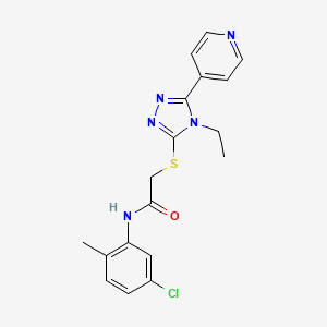 molecular formula C18H18ClN5OS B12034120 N-(5-chloro-2-methylphenyl)-2-{[4-ethyl-5-(pyridin-4-yl)-4H-1,2,4-triazol-3-yl]sulfanyl}acetamide CAS No. 482639-88-3