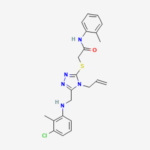 molecular formula C22H24ClN5OS B12034400 2-({4-allyl-5-[(3-chloro-2-methylanilino)methyl]-4H-1,2,4-triazol-3-yl}sulfanyl)-N-(2-methylphenyl)acetamide CAS No. 538337-16-5