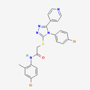 molecular formula C22H17Br2N5OS B12034492 N-(4-bromo-2-methylphenyl)-2-{[4-(4-bromophenyl)-5-(pyridin-4-yl)-4H-1,2,4-triazol-3-yl]sulfanyl}acetamide 