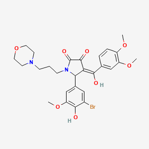 molecular formula C27H31BrN2O8 B12034541 5-(3-Bromo-4-hydroxy-5-methoxyphenyl)-4-(3,4-dimethoxybenzoyl)-3-hydroxy-1-[3-(4-morpholinyl)propyl]-1,5-dihydro-2H-pyrrol-2-one CAS No. 618080-72-1