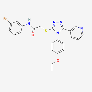 molecular formula C23H20BrN5O2S B12034576 N-(3-bromophenyl)-2-{[4-(4-ethoxyphenyl)-5-(pyridin-3-yl)-4H-1,2,4-triazol-3-yl]sulfanyl}acetamide 