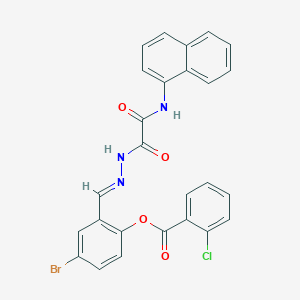 molecular formula C26H17BrClN3O4 B12034724 4-BR-2-(2-((1-Naphthylamino)(oxo)acetyl)carbohydrazonoyl)phenyl 2-chlorobenzoate CAS No. 769153-79-9