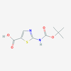 molecular formula C9H12N2O4S B120348 2-[(Tert-butoxycarbonyl)amino]-1,3-thiazole-5-carboxylic acid CAS No. 302964-02-9