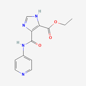 molecular formula C12H12N4O3 B1203480 ethyl 4-(pyridin-4-ylcarbamoyl)-1H-imidazole-5-carboxylate CAS No. 627470-10-4