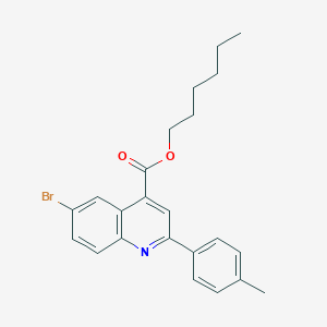 molecular formula C23H24BrNO2 B12034878 Hexyl 6-bromo-2-(4-methylphenyl)quinoline-4-carboxylate 