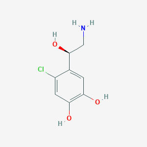molecular formula C8H10ClNO3 B012035 4-[(1R)-2-amino-1-hydroxyethyl]-5-chlorobenzene-1,2-diol CAS No. 101996-38-7