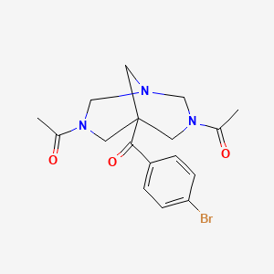 molecular formula C17H20BrN3O3 B1203510 1-[7-Acetyl-5-(4-bromo-benzoyl)-1,3,7-triaza-bicyclo[3.3.1]non-3-yl]-ethanone 