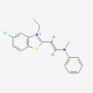 N-[2-(5-chloro-3-ethyl-1,3-benzothiazol-3-ium-2-yl)ethenyl]-N-methylaniline