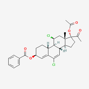 [(3S,8S,9S,10R,11S,13S,14S,17R)-17-acetyl-17-acetyloxy-6,11-dichloro-13-methyl-2,3,8,9,10,11,12,14,15,16-decahydro-1H-cyclopenta[a]phenanthren-3-yl] benzoate