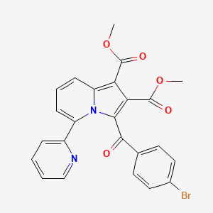 molecular formula C24H17BrN2O5 B12035359 Dimethyl 3-(4-bromobenzoyl)-5-(2-pyridinyl)-1,2-indolizinedicarboxylate CAS No. 203588-22-1