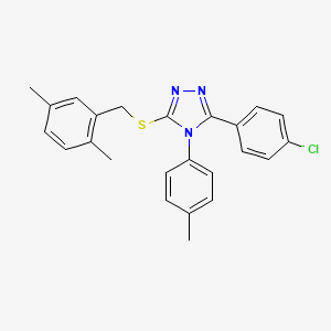 molecular formula C24H22ClN3S B12035363 3-(4-Chlorophenyl)-5-((2,5-dimethylbenzyl)thio)-4-(p-tolyl)-4H-1,2,4-triazole CAS No. 477330-28-2