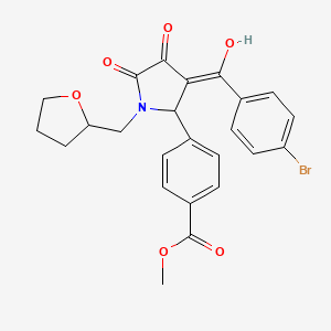 molecular formula C24H22BrNO6 B12035396 methyl 4-{3-[(4-bromophenyl)carbonyl]-4-hydroxy-5-oxo-1-(tetrahydrofuran-2-ylmethyl)-2,5-dihydro-1H-pyrrol-2-yl}benzoate 