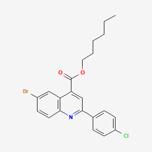 molecular formula C22H21BrClNO2 B12035476 Hexyl 6-bromo-2-(4-chlorophenyl)quinoline-4-carboxylate CAS No. 355419-75-9