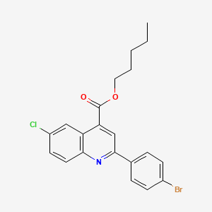 molecular formula C21H19BrClNO2 B12035640 Pentyl 2-(4-bromophenyl)-6-chloroquinoline-4-carboxylate 