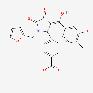 molecular formula C25H20FNO6 B12035739 Methyl 4-[3-(3-fluoro-4-methylbenzoyl)-1-(2-furylmethyl)-4-hydroxy-5-oxo-2,5-dihydro-1H-pyrrol-2-YL]benzoate 
