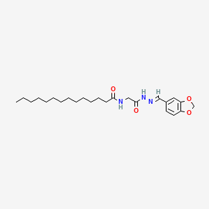 molecular formula C24H37N3O4 B12035857 N-[2-[(2E)-2-(1,3-benzodioxol-5-ylmethylidene)hydrazinyl]-2-oxoethyl]tetradecanamide 