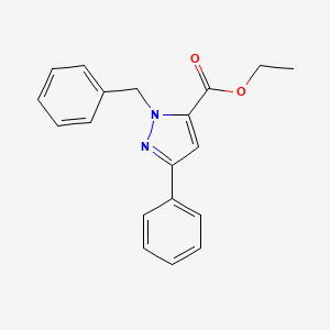 molecular formula C19H18N2O2 B12035972 Ethyl 1-benzyl-3-phenyl-1h-pyrazole-5-carboxylate CAS No. 618070-52-3