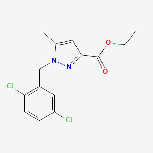 molecular formula C14H14Cl2N2O2 B12036065 Ethyl 1-(2,5-dichlorobenzyl)-5-methyl-1H-pyrazole-3-carboxylate CAS No. 618070-47-6