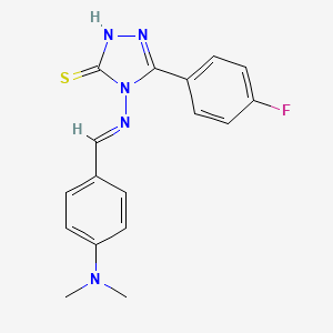 molecular formula C17H16FN5S B12036131 4-({(E)-[4-(dimethylamino)phenyl]methylidene}amino)-5-(4-fluorophenyl)-4H-1,2,4-triazol-3-yl hydrosulfide 