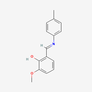 molecular formula C15H15NO2 B1203616 2-methoxy-6-{(E)-[(4-methylphenyl)imino]methyl}phenol CAS No. 20772-64-9