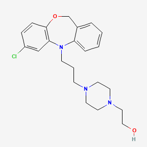 molecular formula C22H28ClN3O2 B1203625 4-(3-(7-Chloro-5,11-dihydrodibenz(b,e)(1,4)oxazepin-5-yl)propyl)-alpha,beta-1-piperazineethanol CAS No. 28318-18-5