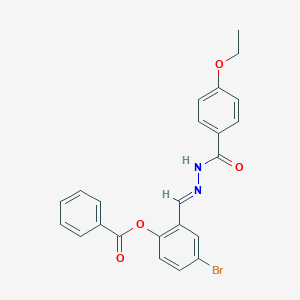 molecular formula C23H19BrN2O4 B12036260 4-Bromo-2-(2-(4-ethoxybenzoyl)carbohydrazonoyl)phenyl benzoate CAS No. 767335-96-6