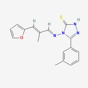 molecular formula C17H16N4OS B12036289 4-((3-(Furan-2-yl)-2-methylallylidene)amino)-3-(m-tolyl)-1H-1,2,4-triazole-5(4H)-thione CAS No. 478256-28-9