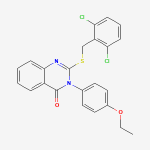 molecular formula C23H18Cl2N2O2S B12036290 2-((2,6-Dichlorobenzyl)thio)-3-(4-ethoxyphenyl)quinazolin-4(3H)-one CAS No. 477318-82-4
