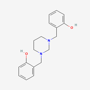 molecular formula C18H22N2O2 B1203630 2-[[3-[(2-Hydroxyphenyl)methyl]-1,3-diazinan-1-yl]methyl]phenol 