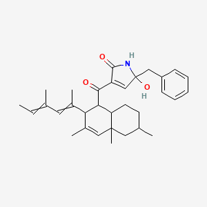 molecular formula C32H41NO3 B1203633 3-[3,4a,6-trimethyl-2-(4-methylhexa-2,4-dien-2-yl)-2,5,6,7,8,8a-hexahydro-1H-naphthalene-1-carbonyl]-5-benzyl-5-hydroxy-1H-pyrrol-2-one 