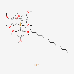 molecular formula C43H66BrO9P B1203634 Phosphonium, hexadecyltris(2,4,6-trimethoxyphenyl)-, bromide CAS No. 78150-05-7