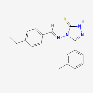 molecular formula C18H18N4S B12036351 4-((4-Ethylbenzylidene)amino)-3-(m-tolyl)-1H-1,2,4-triazole-5(4H)-thione CAS No. 478255-53-7