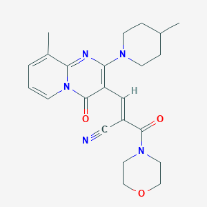 molecular formula C23H27N5O3 B12036398 (2E)-3-[9-Methyl-2-(4-methyl-1-piperidinyl)-4-oxo-4H-pyrido[1,2-A]pyrimidin-3-YL]-2-(4-morpholinylcarbonyl)-2-propenenitrile CAS No. 477734-57-9