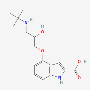molecular formula C16H22N2O4 B1203648 4-(3-tert-Butylamino-2-hydroxypropoxy)-2-carboxyindole CAS No. 27748-04-5