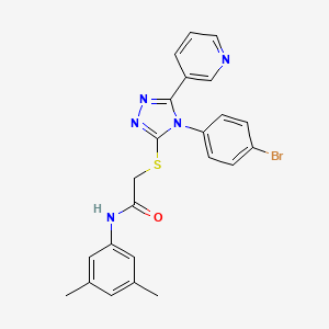 molecular formula C23H20BrN5OS B12036502 2-{[4-(4-bromophenyl)-5-(pyridin-3-yl)-4H-1,2,4-triazol-3-yl]sulfanyl}-N-(3,5-dimethylphenyl)acetamide 