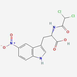 molecular formula C13H11Cl2N3O5 B1203655 N-Dichloroacetyl-5-nitrotryptophan CAS No. 72787-23-6