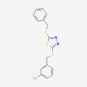 molecular formula C16H13ClN2S3 B12036727 2-(Benzylthio)-5-((3-chlorobenzyl)thio)-1,3,4-thiadiazole CAS No. 477332-71-1