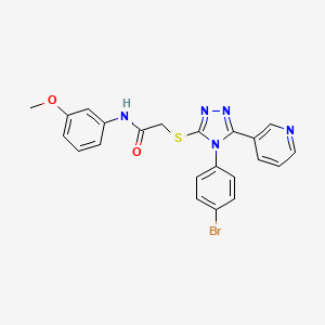 molecular formula C22H18BrN5O2S B12036849 2-((4-(4-Bromophenyl)-5-(pyridin-3-yl)-4H-1,2,4-triazol-3-yl)thio)-N-(3-methoxyphenyl)acetamide CAS No. 477330-19-1