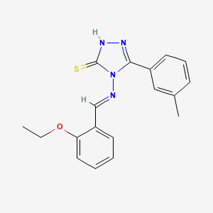 molecular formula C18H18N4OS B12036856 4-((2-Ethoxybenzylidene)amino)-5-(m-tolyl)-4H-1,2,4-triazole-3-thiol CAS No. 478255-51-5