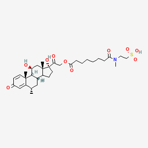 molecular formula C33H49NO10S B1203689 Methylprednisolone 21-suleptanic acid ester CAS No. 121807-10-1