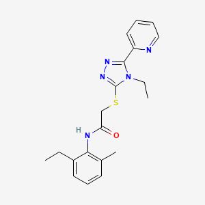 molecular formula C20H23N5OS B12036949 N-(2-ethyl-6-methylphenyl)-2-[(4-ethyl-5-pyridin-2-yl-1,2,4-triazol-3-yl)sulfanyl]acetamide CAS No. 577770-61-7