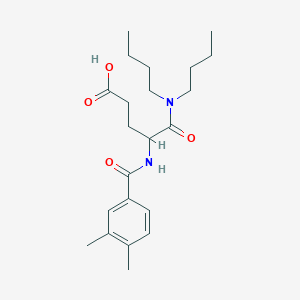 molecular formula C22H34N2O4 B1203700 4-((3,4-Dimethylbenzoyl)amino)-5-oxopentanoic acid CAS No. 97964-53-9