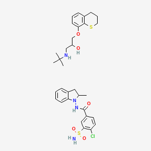 molecular formula C32H41ClN4O5S2 B1203704 Indapamide mixture with tertatolol CAS No. 100458-99-9