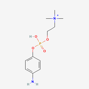 molecular formula C11H20N2O4P+ B1203705 O-[(4-Aminophenoxy)oxylatophosphinoyl]choline 